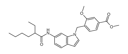 methyl 4-[6-(2-ethylhexanamido)indol-1-ylmethyl]-3-methoxybenzoate结构式