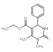 乙基 1,6-二甲基-4-苯基-2-硫羰基-1,2,3,4-四氢-5-嘧啶羧酸酯结构式