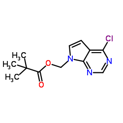 (4-氯-7H-吡咯并[2,3-D]嘧啶-7-基)甲基特戊酸酯结构式