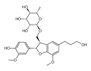 二氢去氢二松柏醇-9-O-α-L-吡喃鼠李糖苷结构式