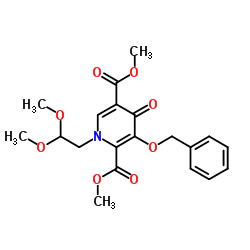 1-(2,2-二甲氧基乙基)-3-(苄氧基)-4-氧代-1,4-二氢吡啶-2,5-二羧酸二甲酯结构式