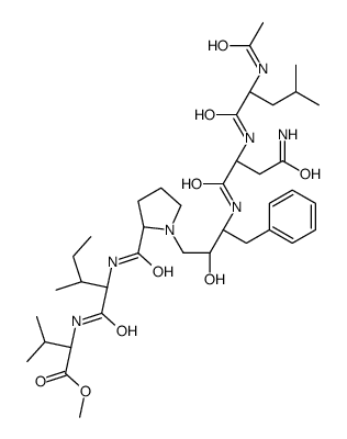 methyl (2S)-2-[[(2S,3S)-2-[[(2S)-1-[(3S)-3-[[(2S)-2-[[(2S)-2-acetamido-4-methylpentanoyl]amino]-4-amino-4-oxobutanoyl]amino]-2-hydroxy-4-phenylbutyl]pyrrolidine-2-carbonyl]amino]-3-methylpentanoyl]amino]-3-methylbutanoate结构式