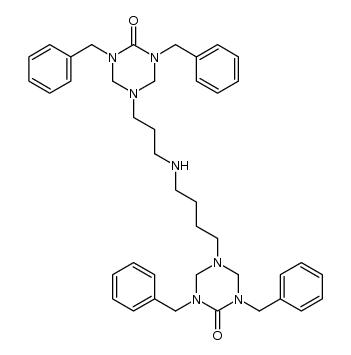 4-aza-1,3-bis(1,3-dibenzylhexahydro-2-oxo-1,3,5-triazin-5-yl)octane Structure