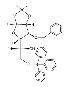 3-O-benzyl-6-O-triphenylmethyl-1,2-O-isopropylidene-5-(2H)-D-glucofuranoside Structure