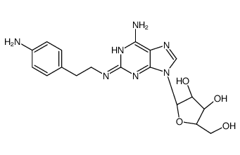 (2R,3R,4S,5R)-2-[6-amino-2-[2-(4-aminophenyl)ethylamino]purin-9-yl]-5-(hydroxymethyl)oxolane-3,4-diol结构式