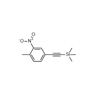 三甲基((4-甲基-3-硝基苯基)乙炔基)硅烷结构式