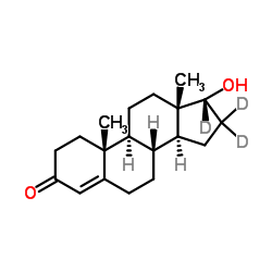 (17α)-17-Hydroxy(16,16,17-2H3)androst-4-en-3-one Structure