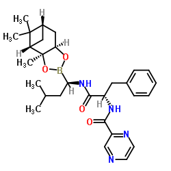 (1R)-(1S,2S,3R,5S)-P二醇-N-(N-吡嗪基苯基丙氨酰基)-1-氨基-3-甲基丁烷-1-硼酸酯结构式
