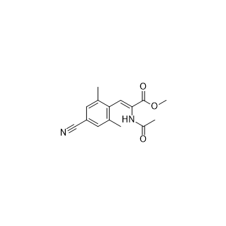 (Z)-methyl 2-acetamido-3-(4-cyano-2,6-dimethylphenyl)acrylate Structure