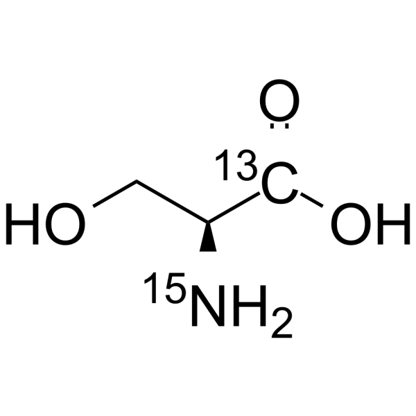 L-丝氨酸 13C,15N结构式