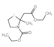 ethyl 2-(2-ethoxy-2-oxoethyl)-2-methyl-1,3-thiazolidine-3-carboxylate结构式