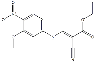 (E)-2-氰基-3-((3-甲氧基-4-硝基苯基)亚氨基)丙酸乙酯结构式