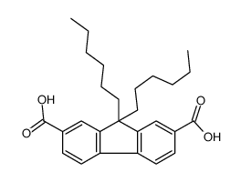 9,9-dihexylfluorene-2,7-dicarboxylic acid结构式