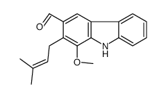 1-Methoxy-2-(3-methyl-2-butenyl)-9H-carbazole-3-carbaldehyde structure