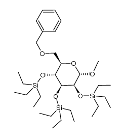 methyl 2,3,4-tri-O-triethylsilyl-6-O-benzyl-α-D-mannopyranoside结构式