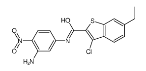 Benzo[b]thiophene-2-carboxamide, N-(3-amino-4-nitrophenyl)-3-chloro-6-ethyl- (9CI) Structure