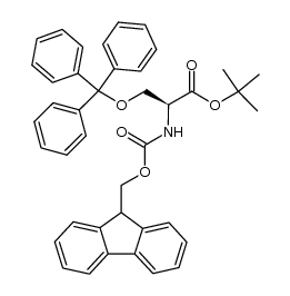(S)-tert-butyl 2-((((9H-fluoren-9-yl)methoxy)carbonyl)amino)-3-(trityloxy)propanoate结构式