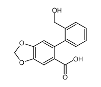 6-[2-(hydroxymethyl)phenyl]-1,3-benzodioxole-5-carboxylic acid结构式