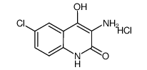 3-amino-6-chloro-4-hydroxyhydroquinolin-2-one hydrochloride结构式