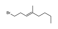 1-bromo-4-methyloct-3-ene Structure