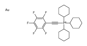 gold,tricyclohexyl-[2-(2,3,4,5,6-pentafluorophenyl)ethynyl]phosphanium Structure