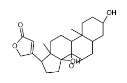 7β,8-Epoxy-3β,14-dihydroxy-5β-card-20(22)-enolide结构式