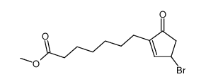 2-(6'-methoxycarbonylhexyl)-4-bromocyclopent-2-enone结构式
