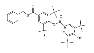 S-benzyl 3,5-di-tert-butyl-4-(3,5-di-tert-butyl-4-hydroxybenzoyloxy)thiobenzoate Structure