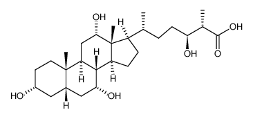 (24S,25S)-3α,7α,12α,24-tetrahydroxy-5β-cholestan-26-oic acid结构式