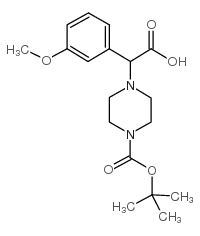 2-(4-Boc-哌嗪)-2-(3-甲氧基苯基)乙酸结构式