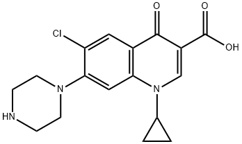 6-氯代-6-去氟环丙沙星结构式