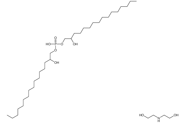bis(2-hydroxyethyl)ammonium bis(2-hydroxyhexadecyl) phosphate structure