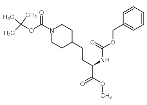 (R)-1-Boc-4-(3-Cbz-氨基-3-甲氧基羰基-丙基)哌啶结构式