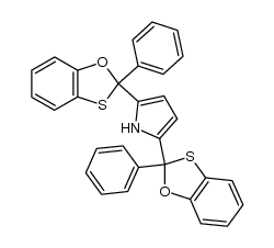 2,5-Bis[2-(2-phenyl-1,3-benzoxathiolyl)]pyrrole Structure