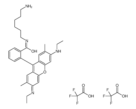 N-(6-Aminohexyl)rhodamine 6G-amide bis(trifluoroacetate) structure