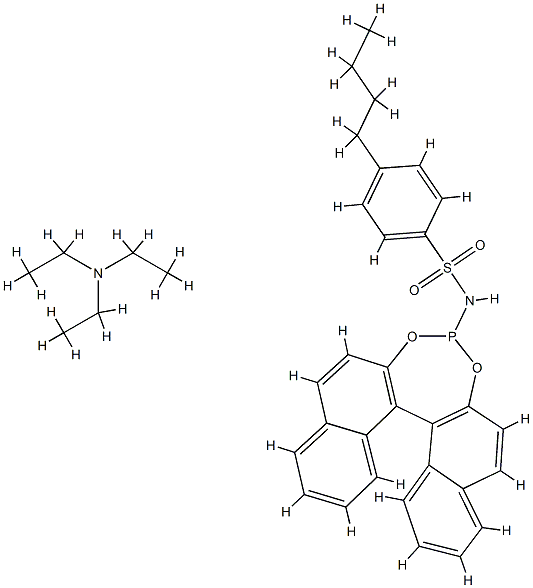 4-丁基-N-[(11BR)-二萘并[2,1-D:1',2'-F][1,3,2]二氧磷杂七环-4-基]苯磺酰胺三乙胺加合物结构式