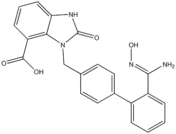 (Z)-3-((2'-(N'-hydroxycarbaMiMidoyl)biphenyl-4-yl)Methyl)-2-oxo-2,3-dihydro-1H-benzo[d]iMidazole-4-carboxylic acid structure