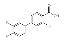 3-Chloro-3',4'-difluoro-[1,1'-biphenyl]-4-carboxylic acid Structure