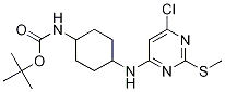 (1R,4R)-[4-(6-氯-2-甲基硫基-嘧啶-4-基氨基)-环己基]-氨基甲酸叔丁酯结构式