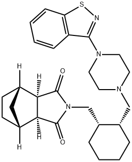 (3AR,4S,7R,7AS)-2-[[(1S,2R)-2-[[4-(1,2-苯并异噻唑-3-基)-1-哌嗪基]甲基]环己基]甲基]六氢-4,7-甲桥-1H-异吲哚-1,3(2H)-二酮图片