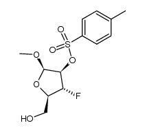 methyl 2-O-tosyl-3-fluorodeoxy-β-D-arabinofuranoside Structure
