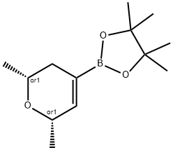 2-(2,6-二甲基-3,6-二氢-2H-吡喃-4-基)-4,4,5,5-四甲基-1,3,2-二噁硼烷结构式