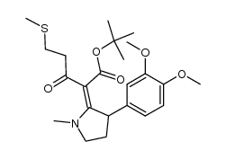 (E)-tert-butyl 2-(3-(3,4-dimethoxyphenyl)-1-methylpyrrolidin-2-ylidene)-5-(methylthio)-3-oxopentanoate结构式