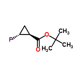 Cyclopropanecarboxylic acid, 2-fluoro-, 1,1-dimethylethyl ester, trans- (9CI) picture