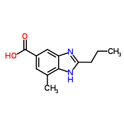 2-正丙基-4-甲基-6-羧基苯并咪唑结构式