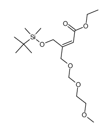 ethyl (Z)-4(t-butyl)dimethylsilyloxy-3-(2-methoxy-ethoxymethoxy-methyl)-but-2-enoate结构式