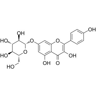 山奈酚-7-O-葡萄糖苷结构式