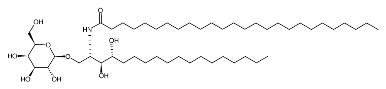 (2S,3S,4R)-β-D-galactopyranosyl-(1'->1)-2-hexacosanoylaminooctadecan-1,3,4-triol结构式