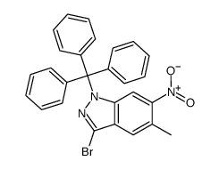 3-Bromo-5-Methyl-6-Nitro-1-Trityl-1H-Indazole Structure