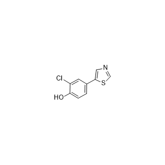 2-氯-4-(噻唑-5-基)苯酚结构式